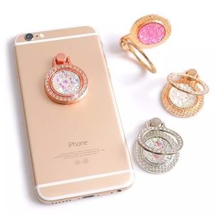 Luxury Finger Ring Diamond Floral Smartphone Holder